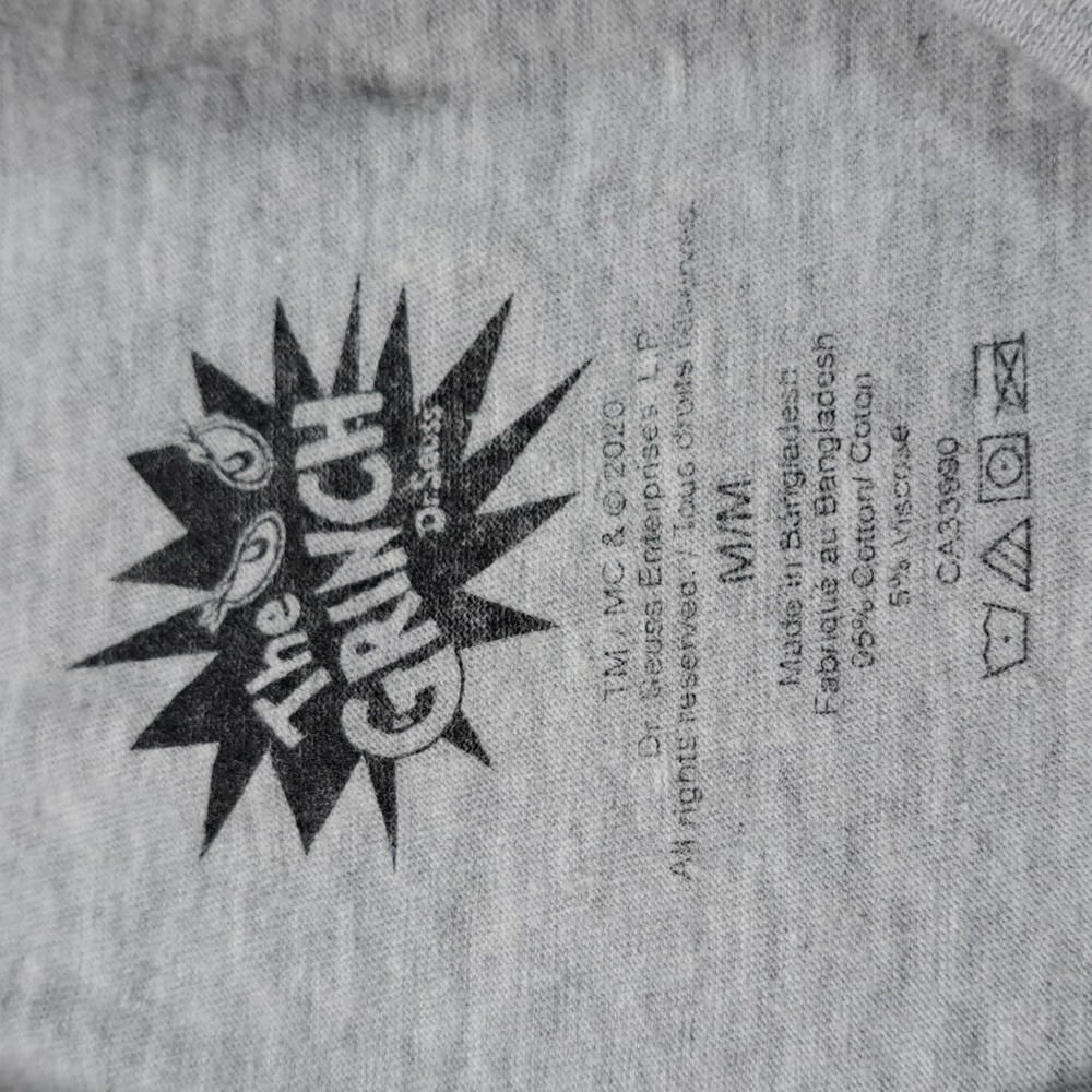 Dr. Seuss Gray Tee with Green Grinch Graphic - Picture 3 of 6